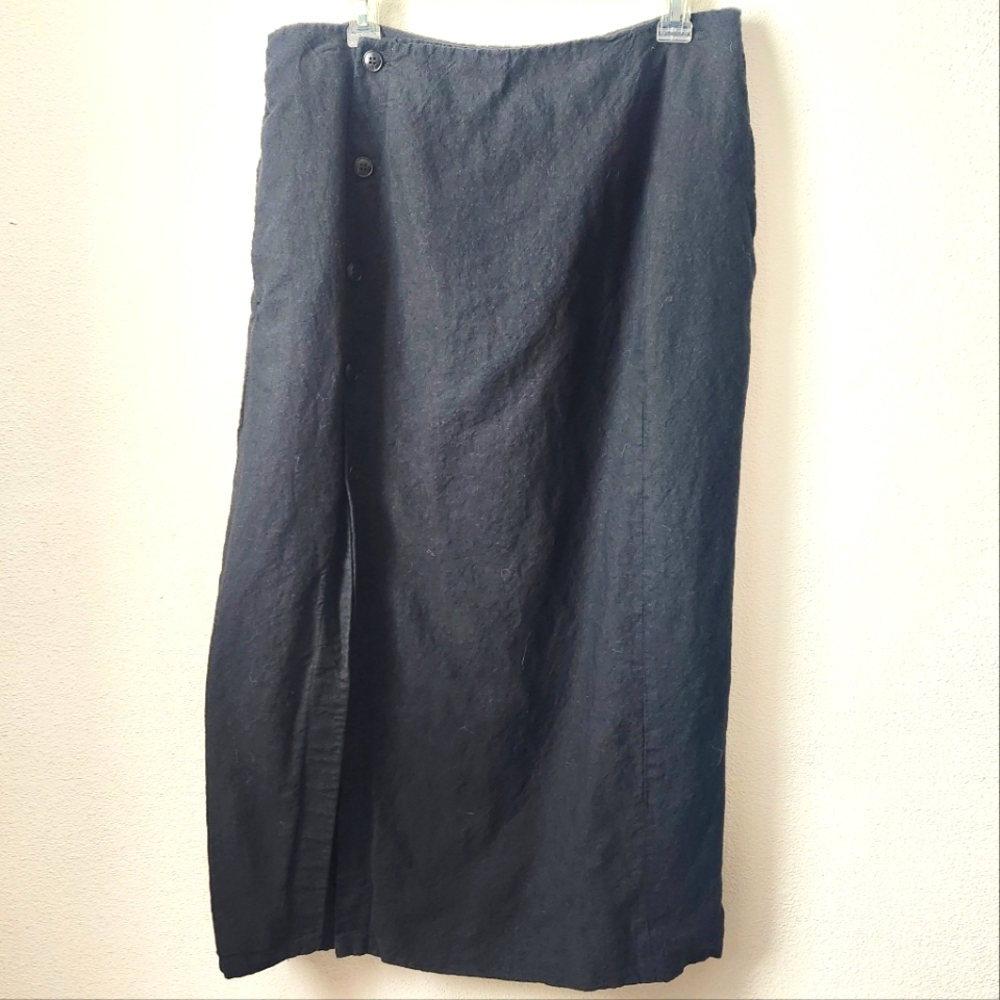 Madewell Linen Button Skirt
